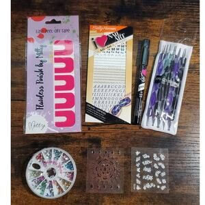 LOT Multicolor Nail Art Wheel Mitty Easy Peel-Off Tape Hansen Decal Kit Pen 410